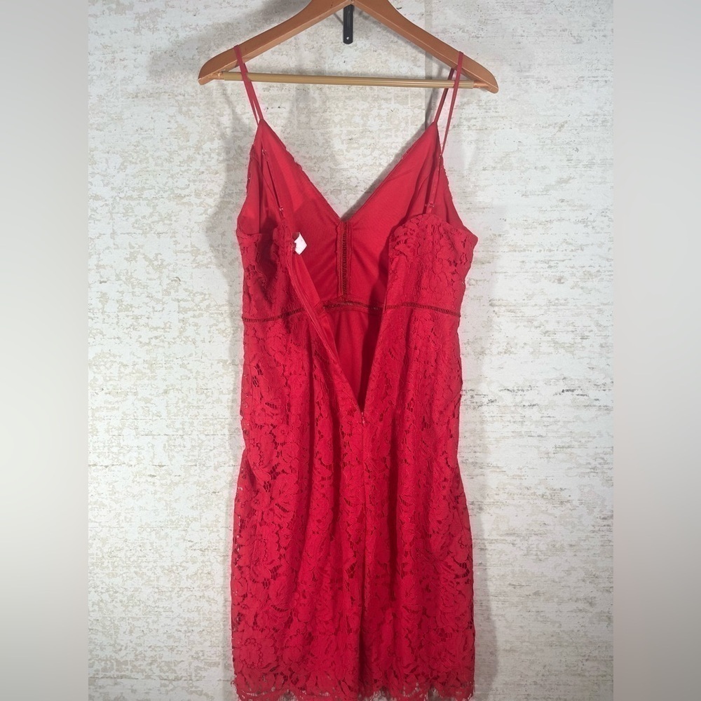 ASTR Red Lace Dress Sz Medium Spaghetti Strap Cami Boho Cocktail Formal - Picture 6 of 11